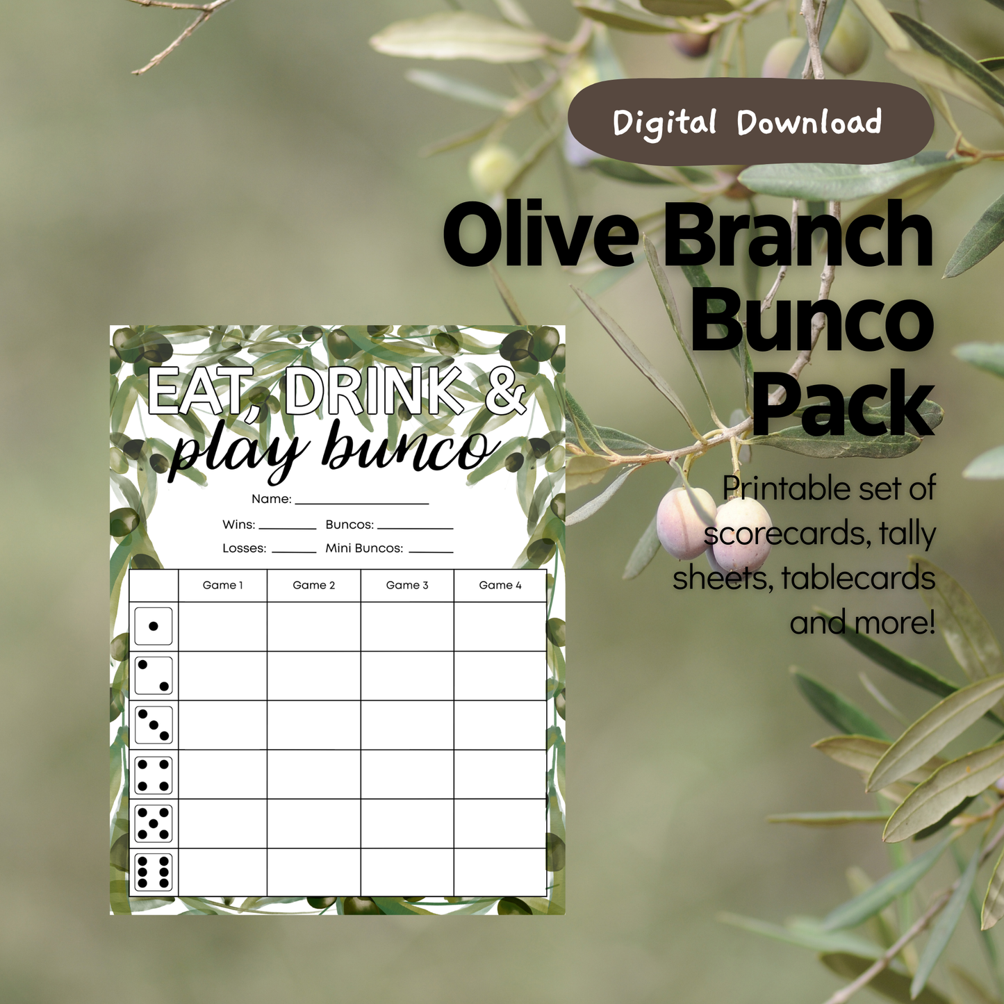 Olive Branch Bunco Set