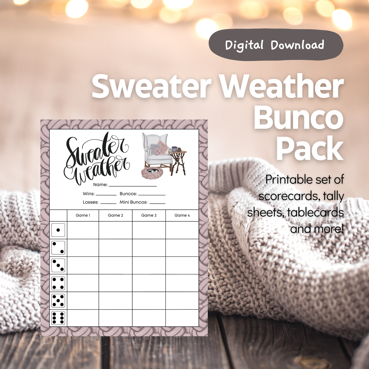 Sweater Weather bunco Set