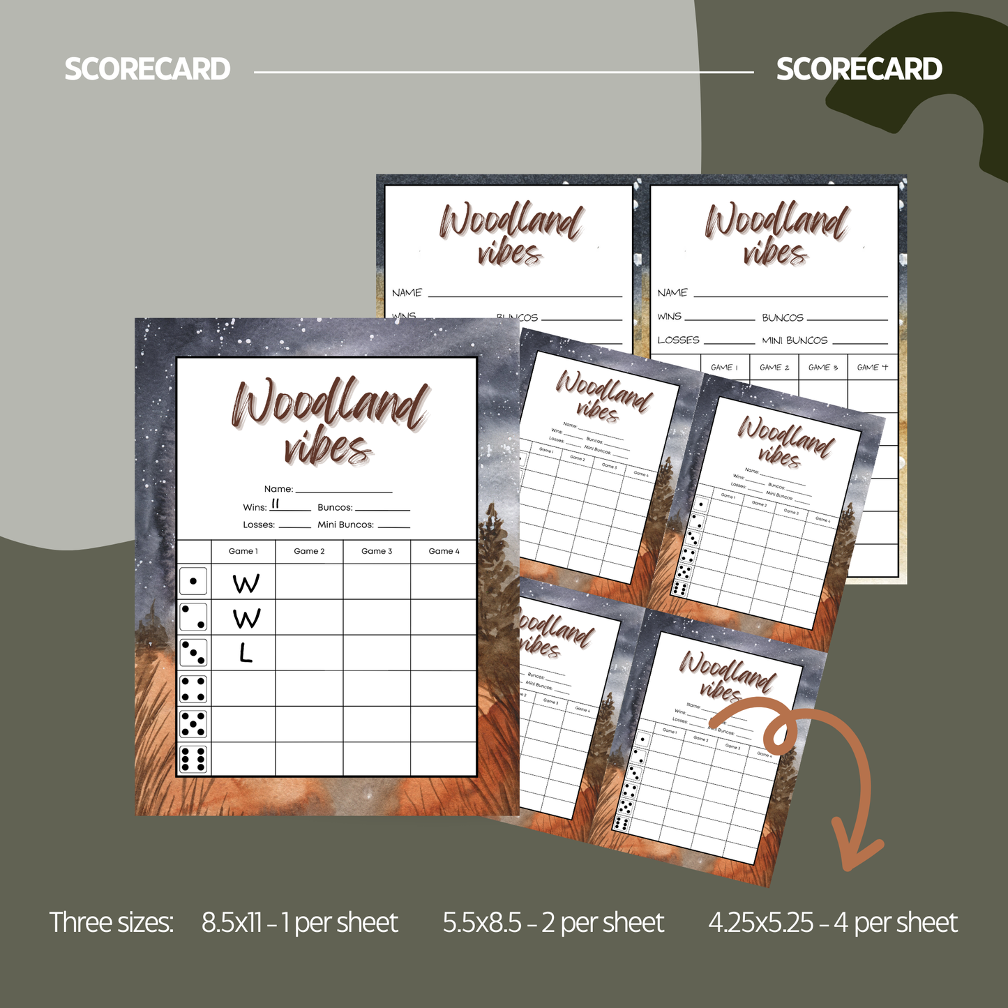 Woodland Vibes Bunco Set