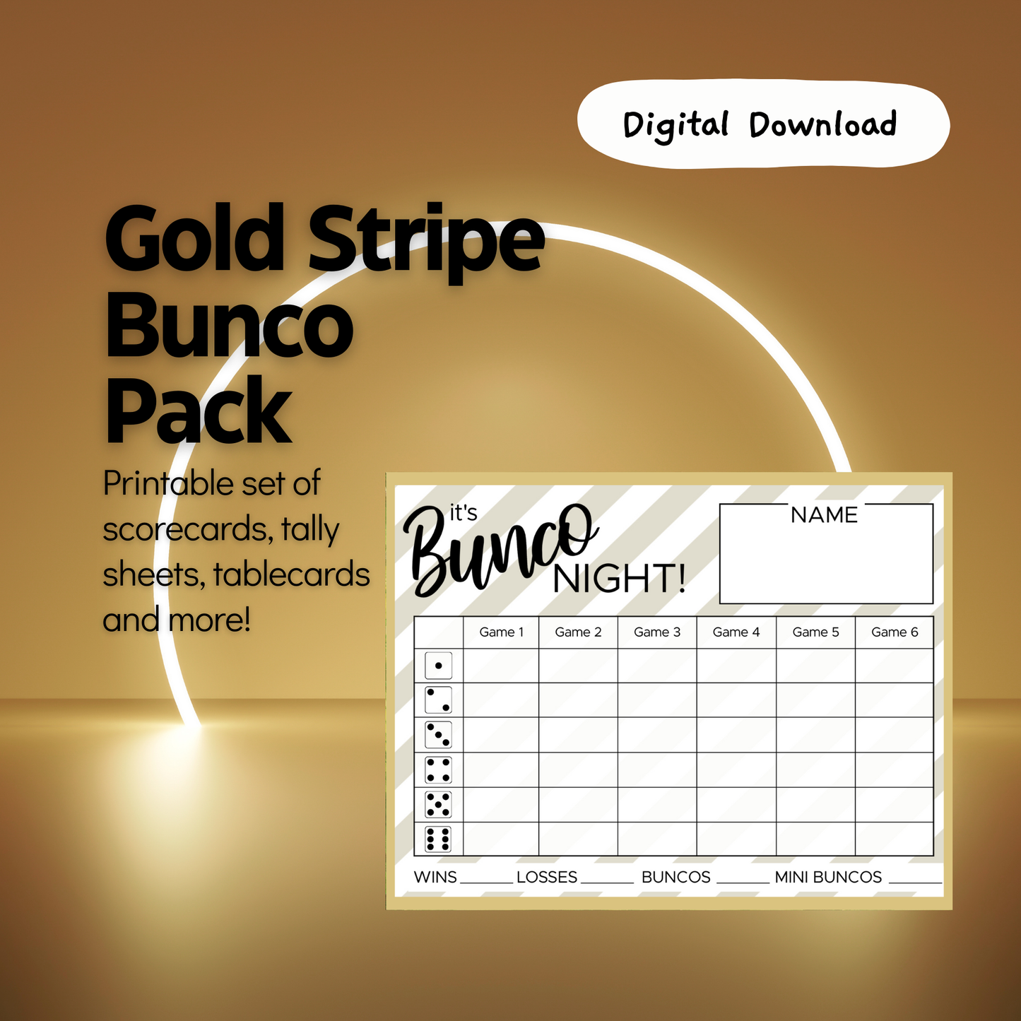 Golden Nights Bunco Set