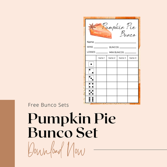 Pumpkin Pie Bunco Freebie