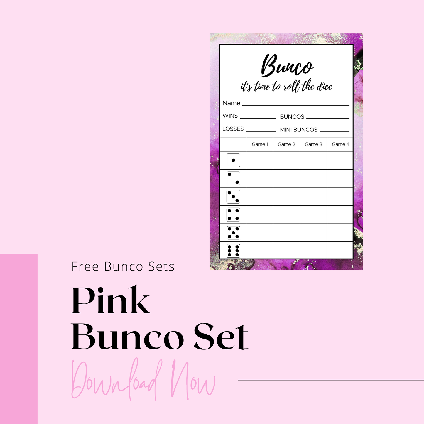 Pink Bunco Freebie