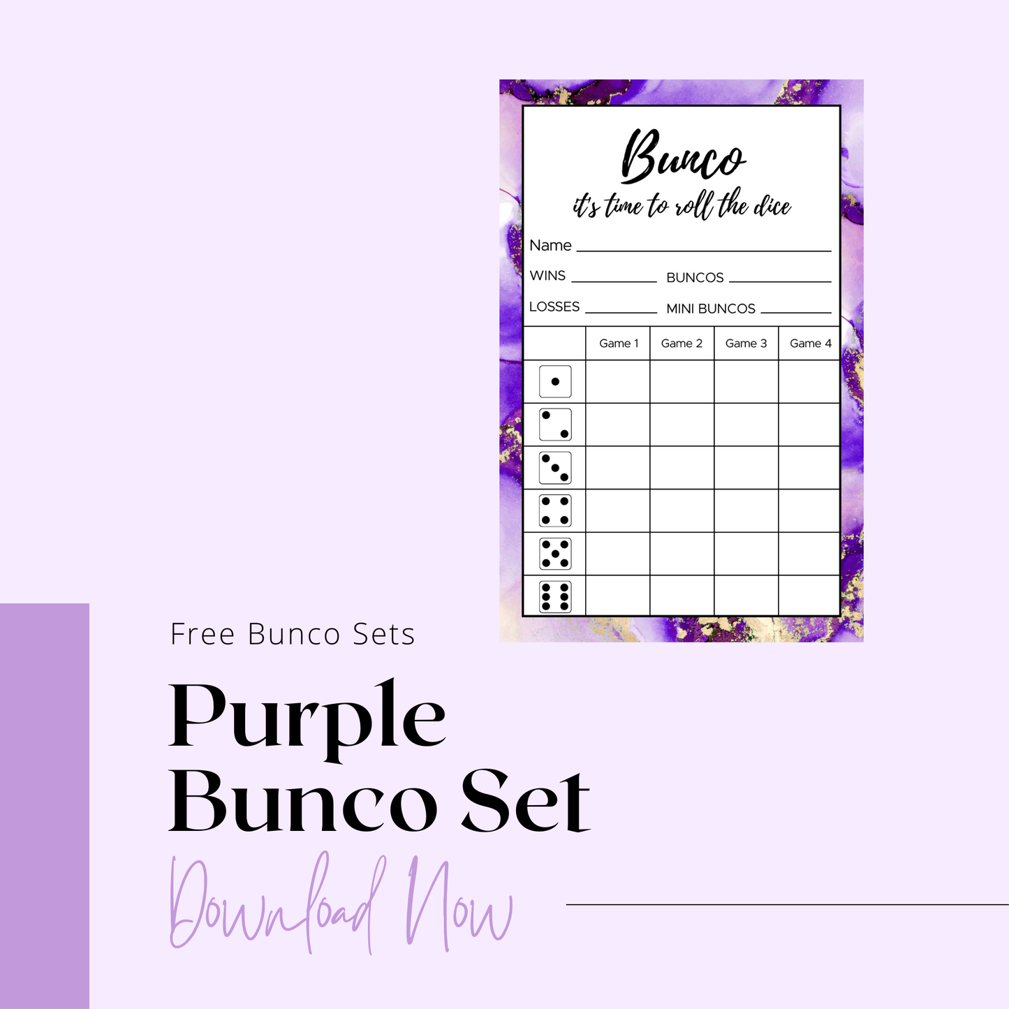 Purple Bunco Freebie