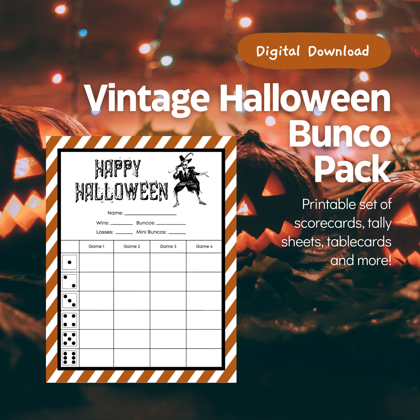 Vintage Halloween Bunco Set