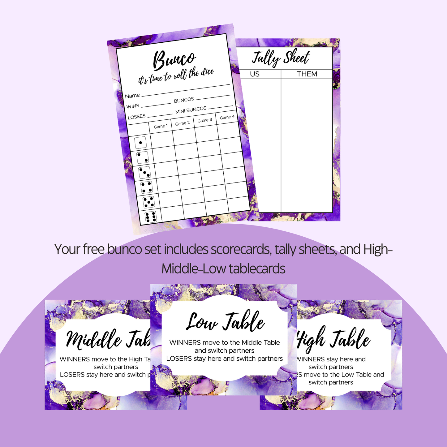 Purple Bunco Freebie