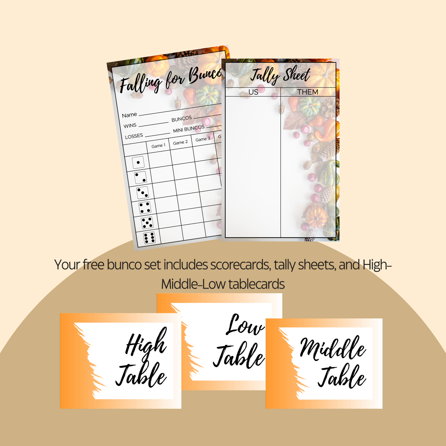 Falling for Bunco Freebie