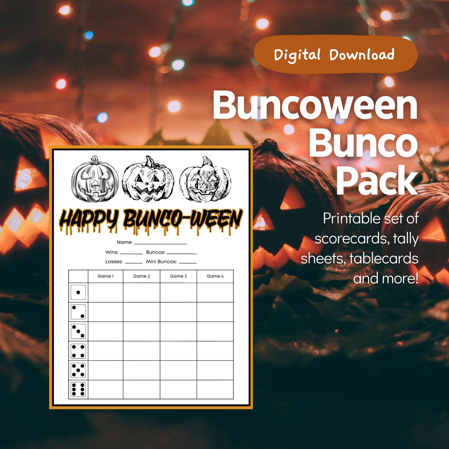 Buncoween Bunco Set