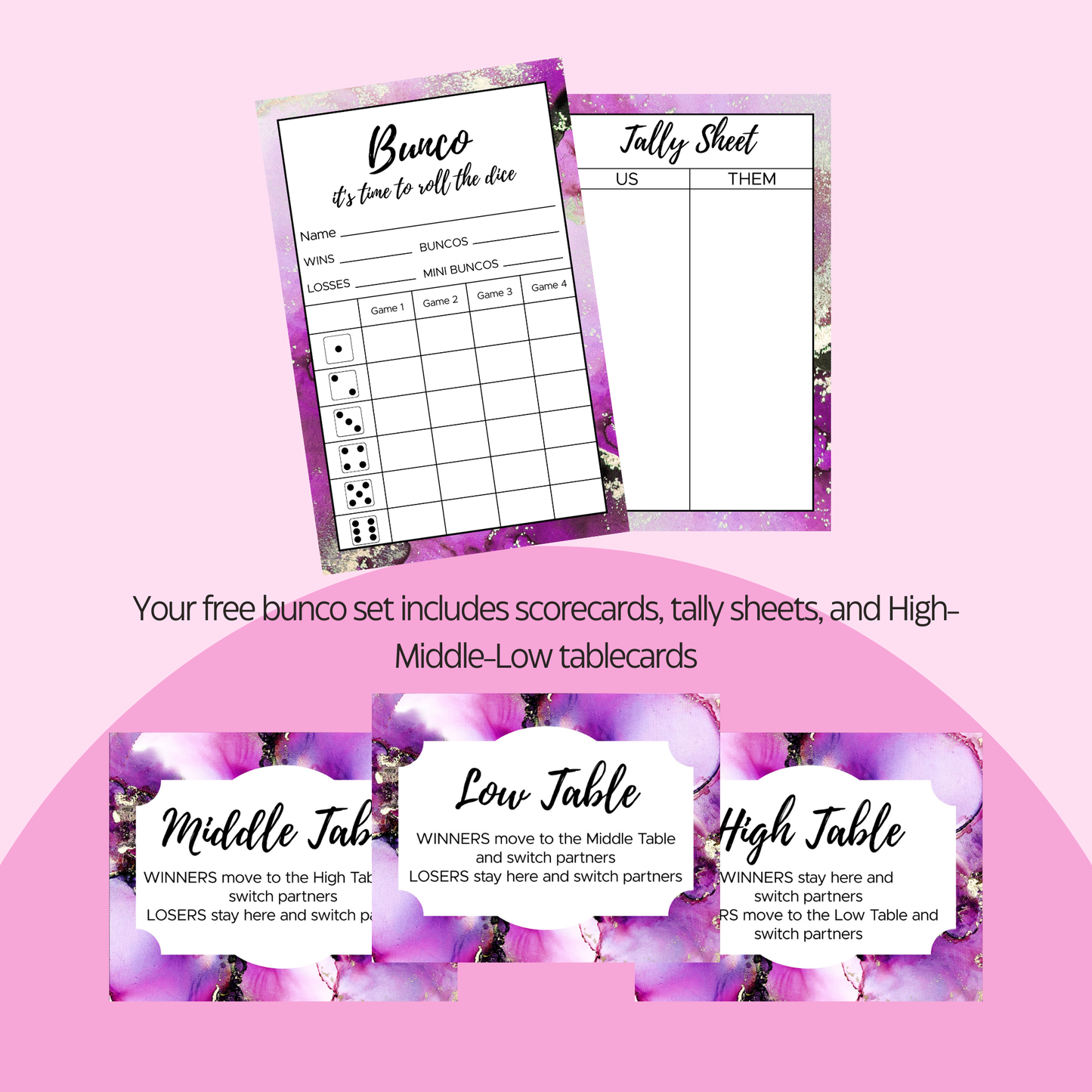 Pink Bunco Freebie