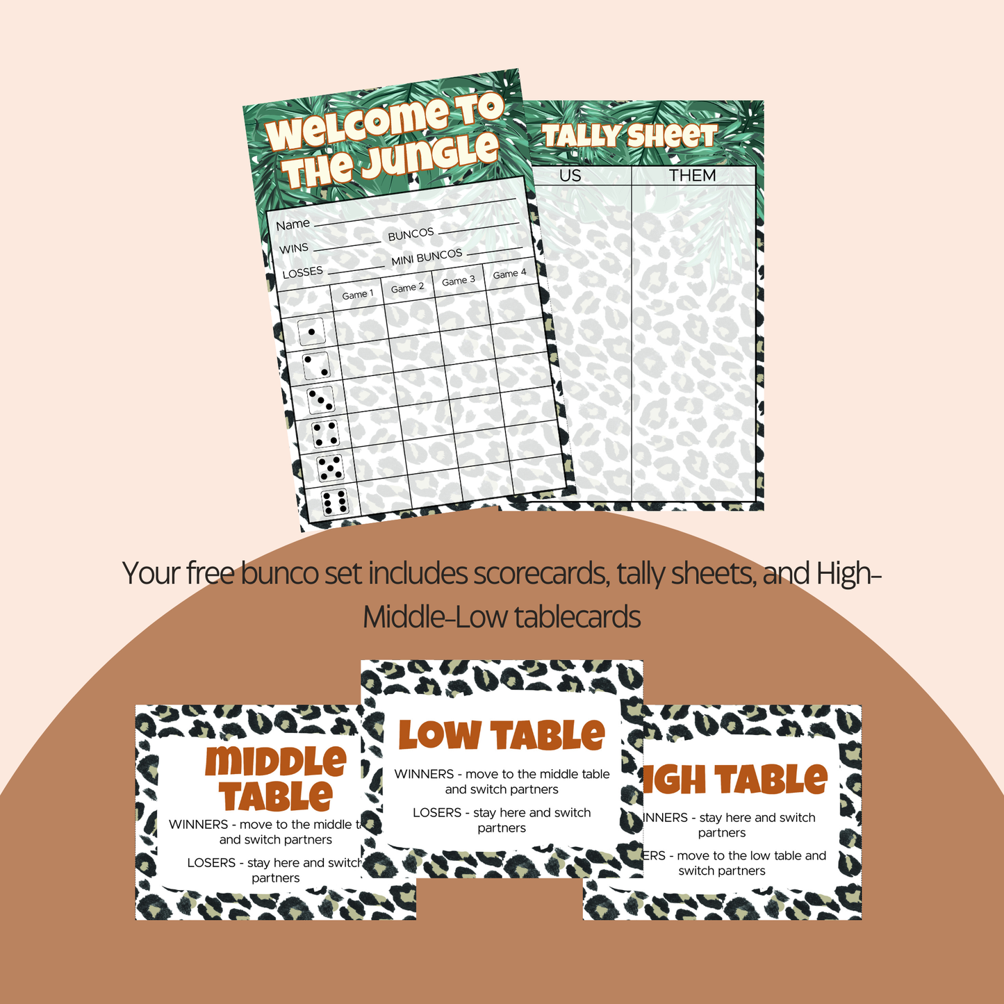 Welcome to the Jungle Bunco Freebie