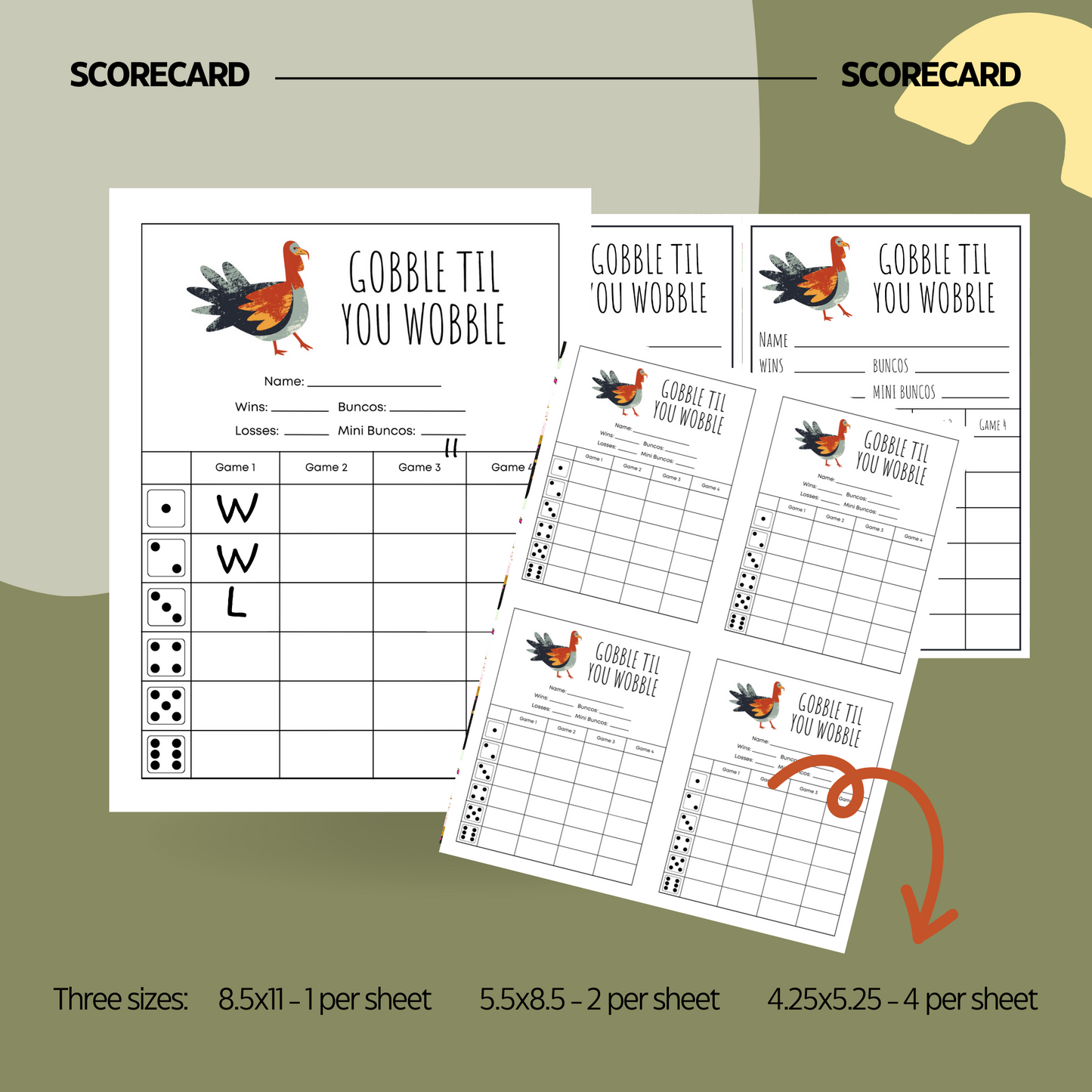 Gobble til you Wobble Bunco Set