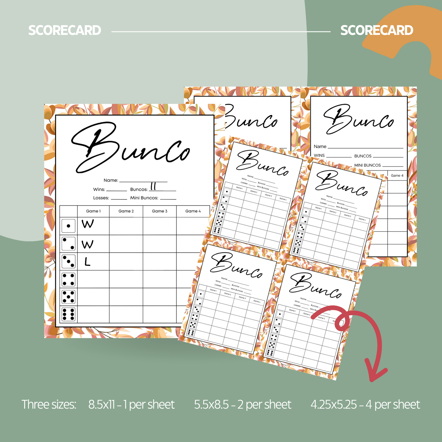 Autumn Leaves Bunco Set