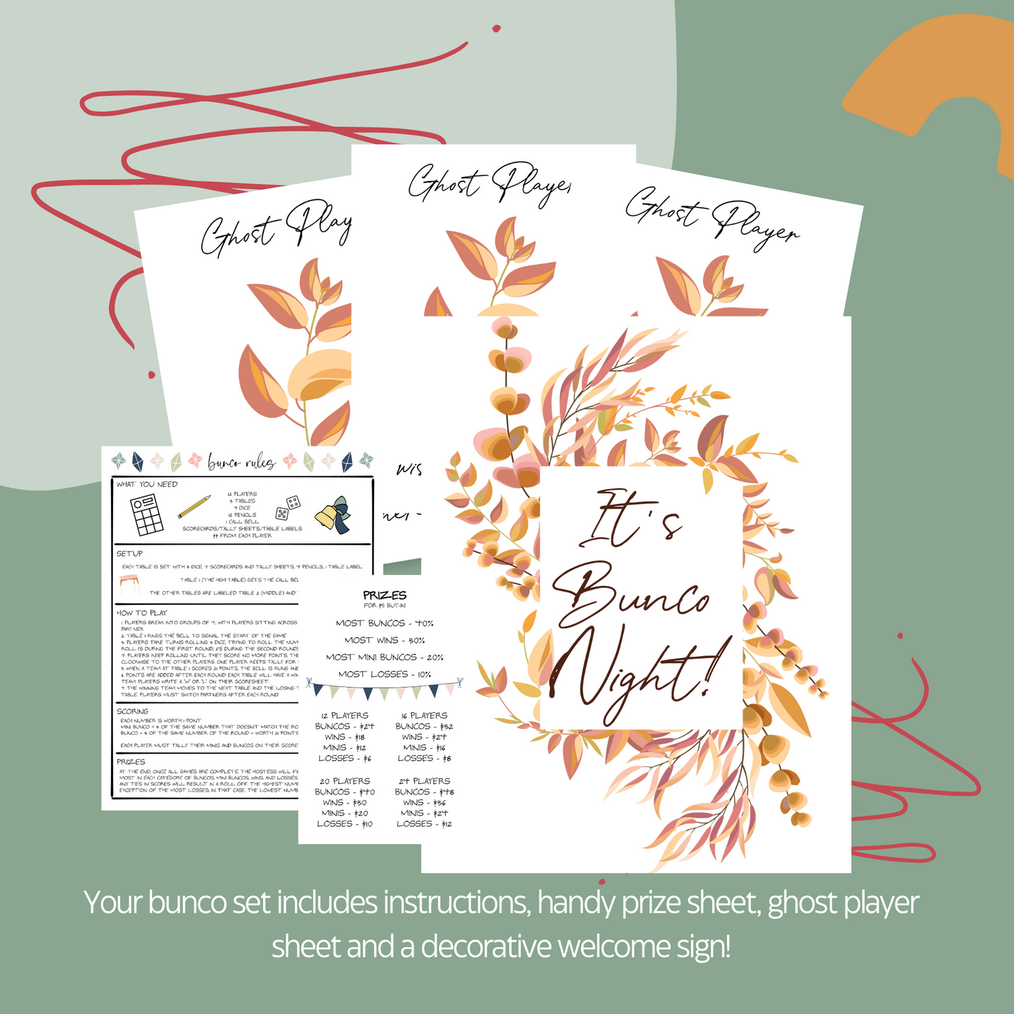 Autumn Leaves Bunco Set