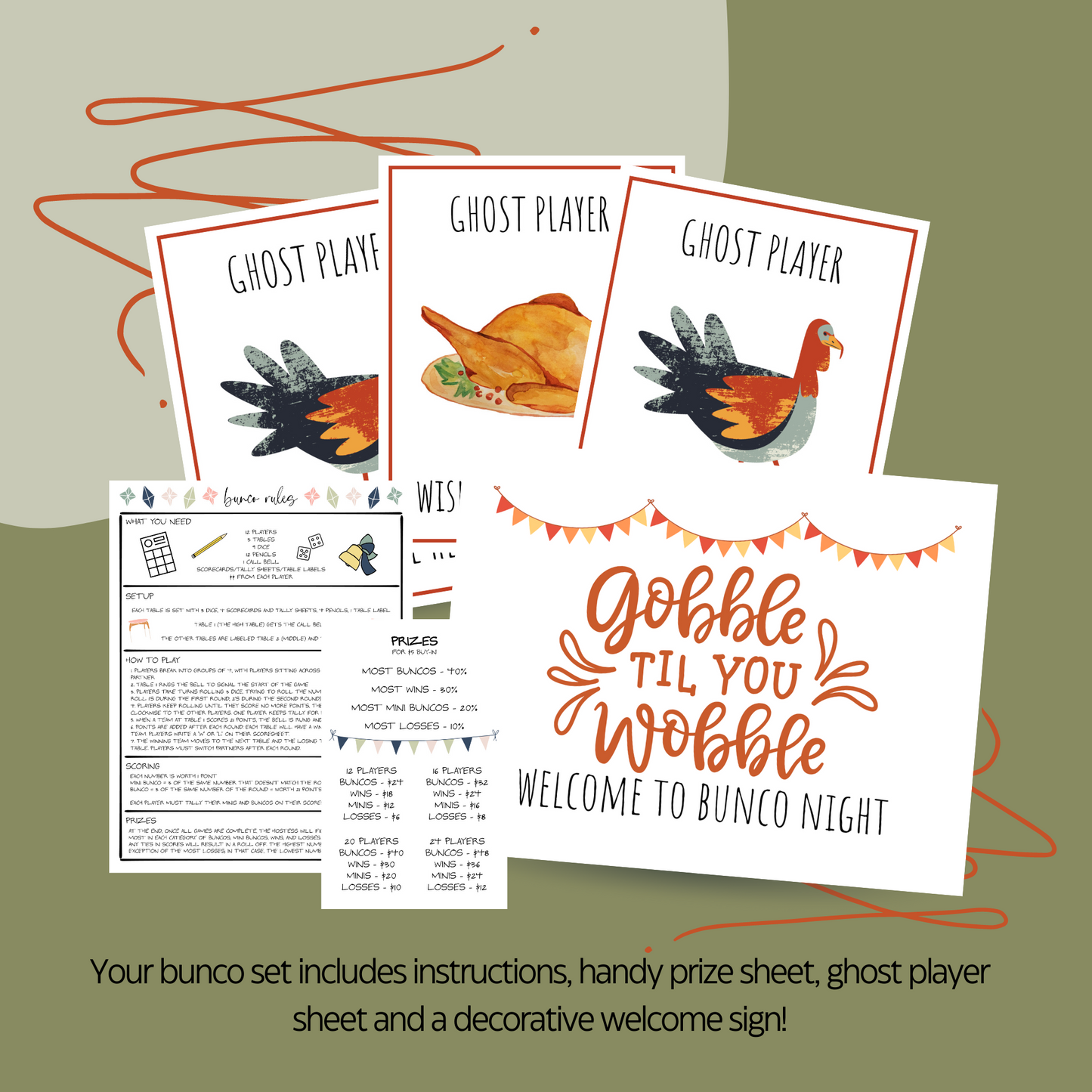 Gobble til you Wobble Bunco Set