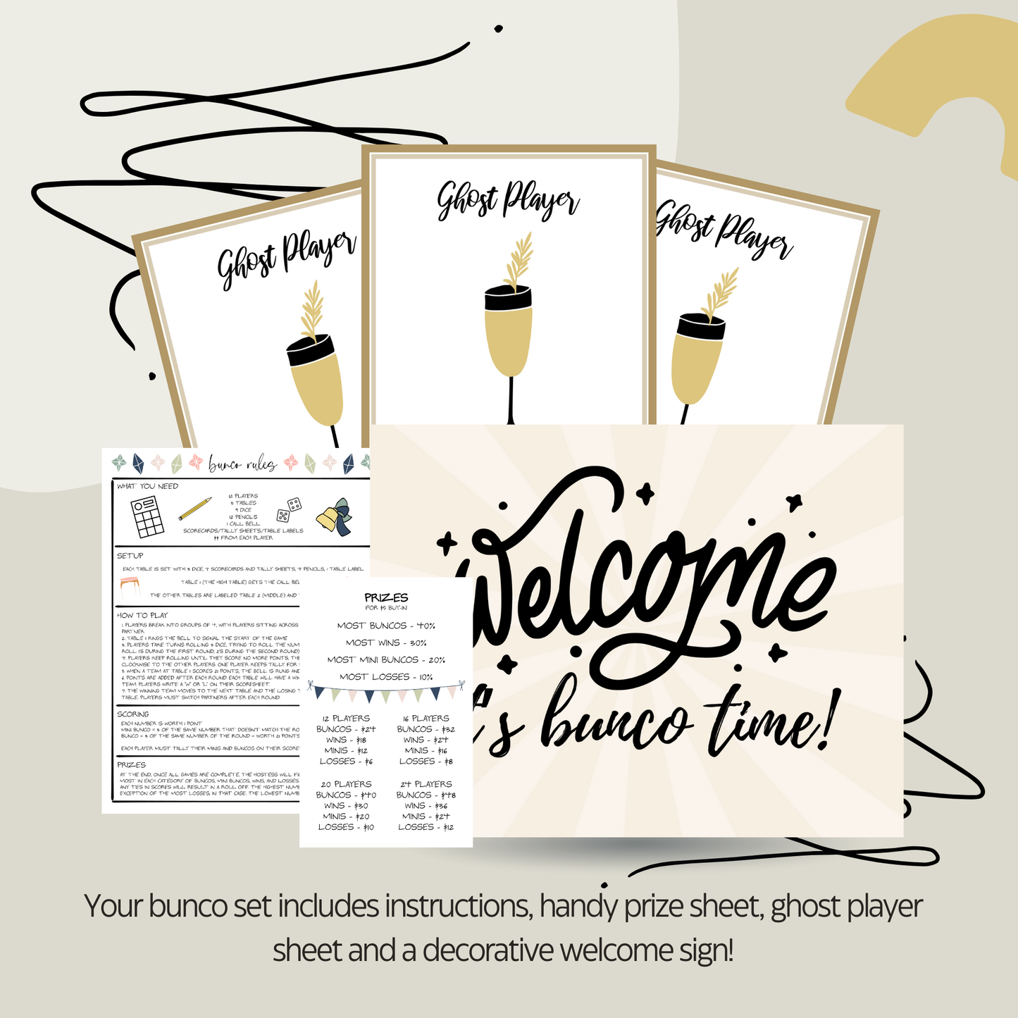 Golden Nights Bunco Set