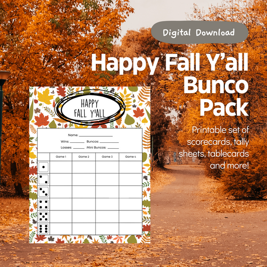 Happy Fall Y'all Bunco Set