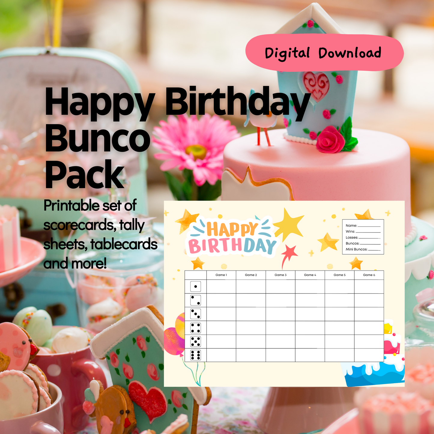 Happy Birthday Bunco Set