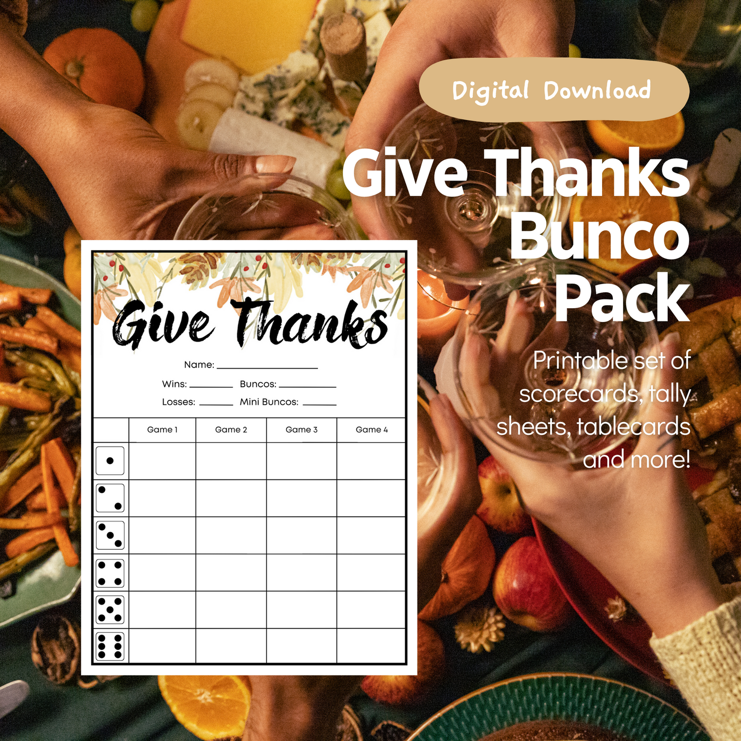 Give Thanks Bunco Set