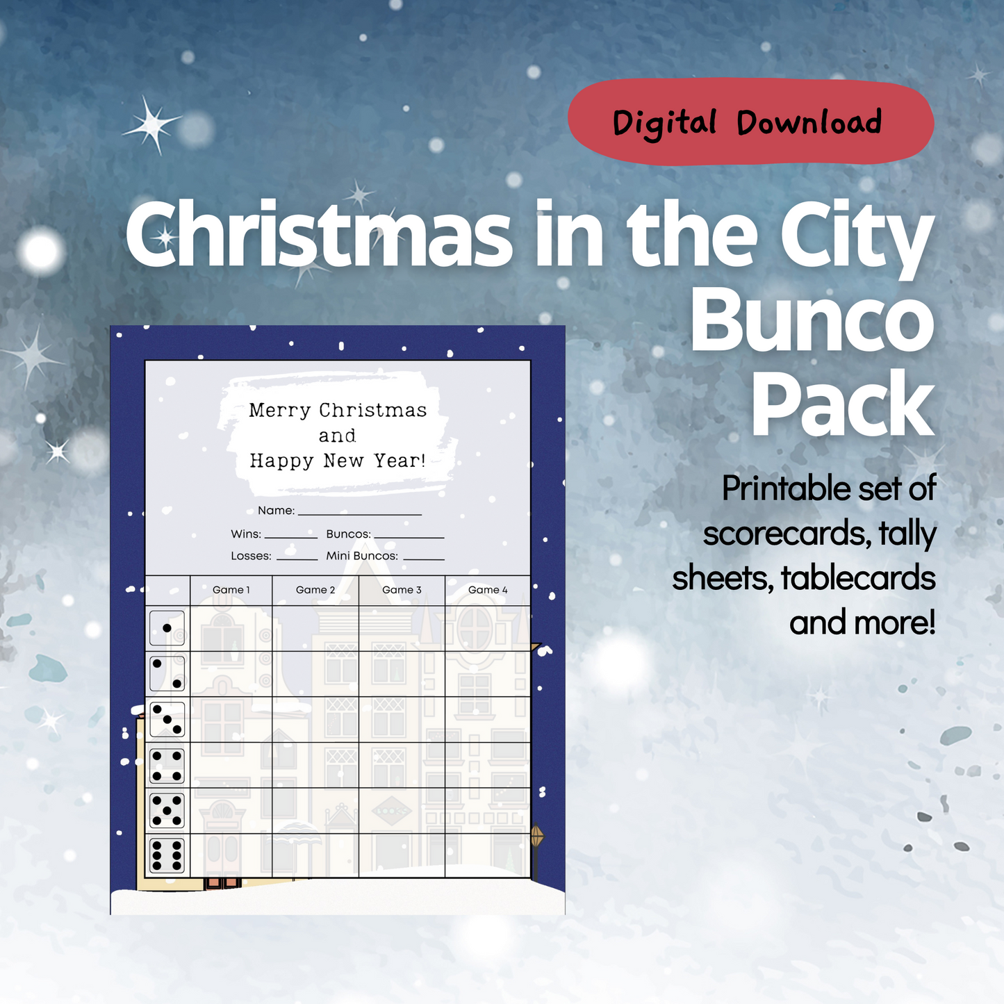 Christmas City Bunco Set