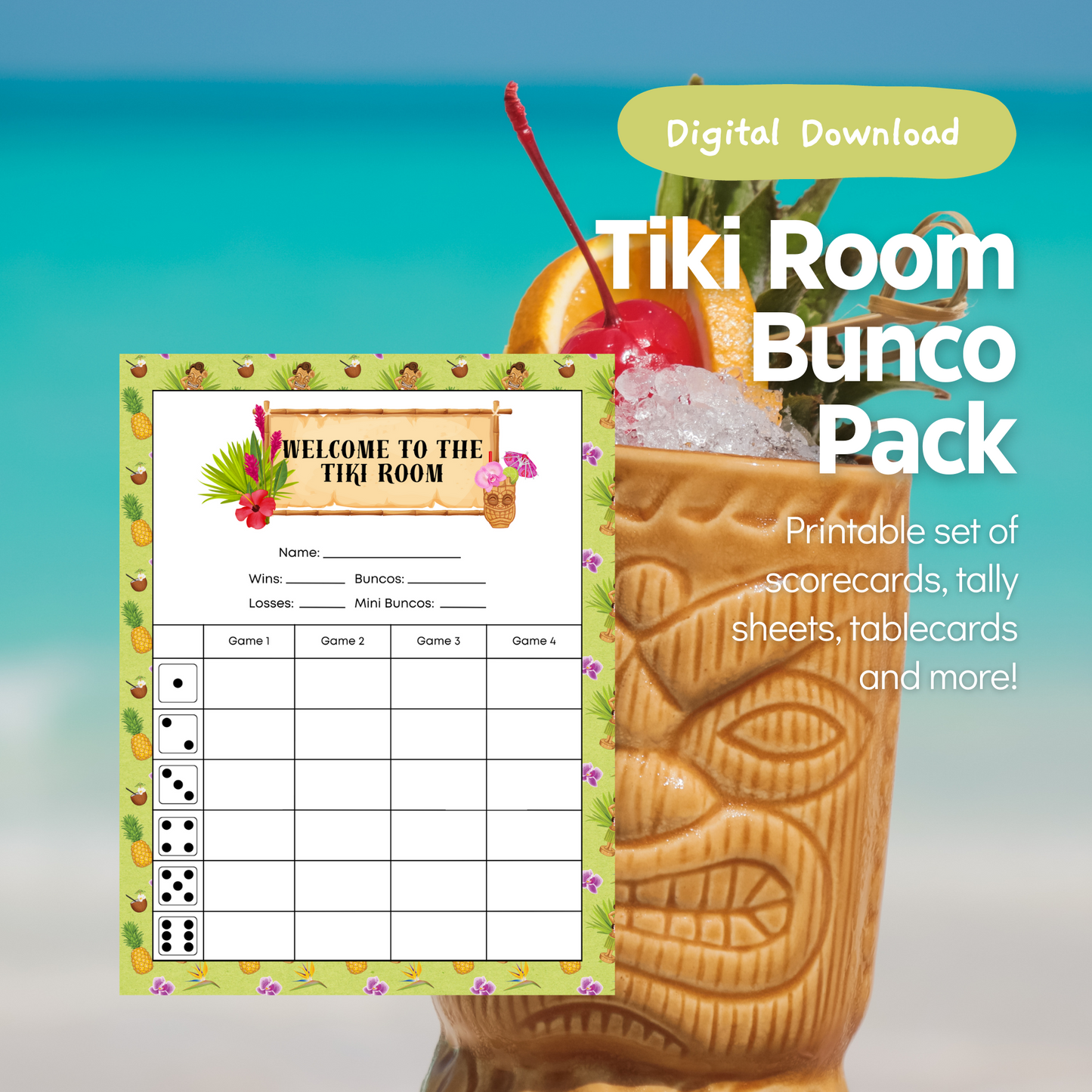 Tiki Bunco Set