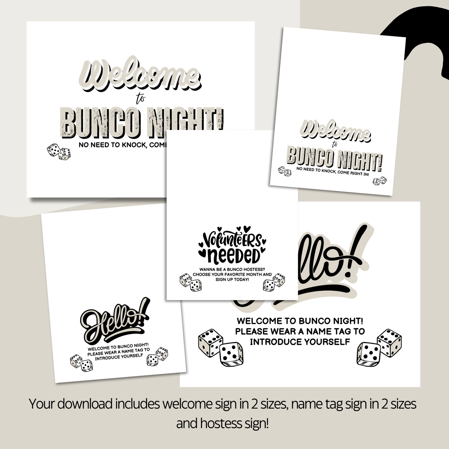 Bunco Welcome Sign Set